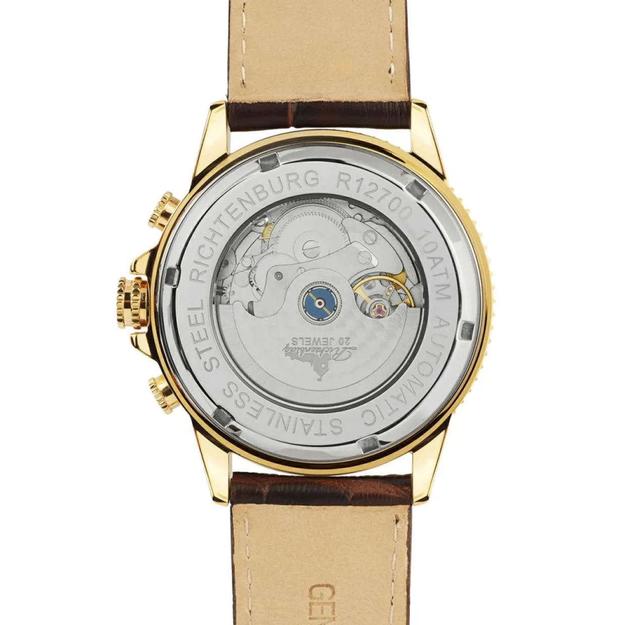 Montre Automatique Homme en Cuir Threeway marron-Richtenburg Outlet