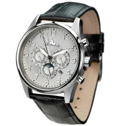 Montre automatique Homme en Cuir Athen noir/argenté-Richtenburg Online