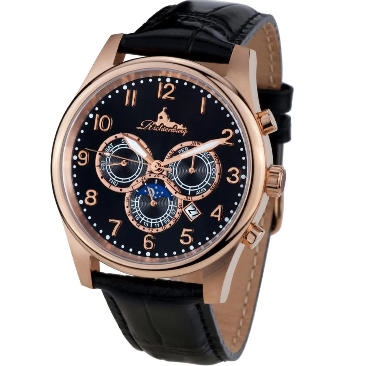 Montre automatique Homme en Cuir Athen noire-Richtenburg Online