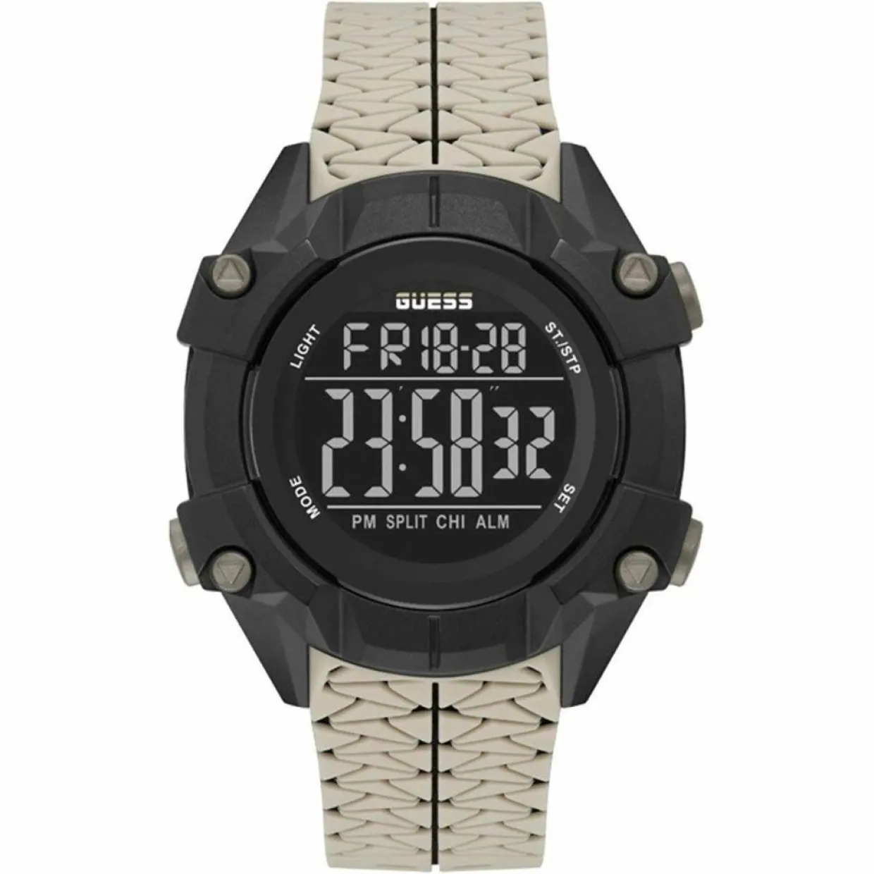 Homme Guess Montres^Montre Chronographe Homme Rex en Silicone beige