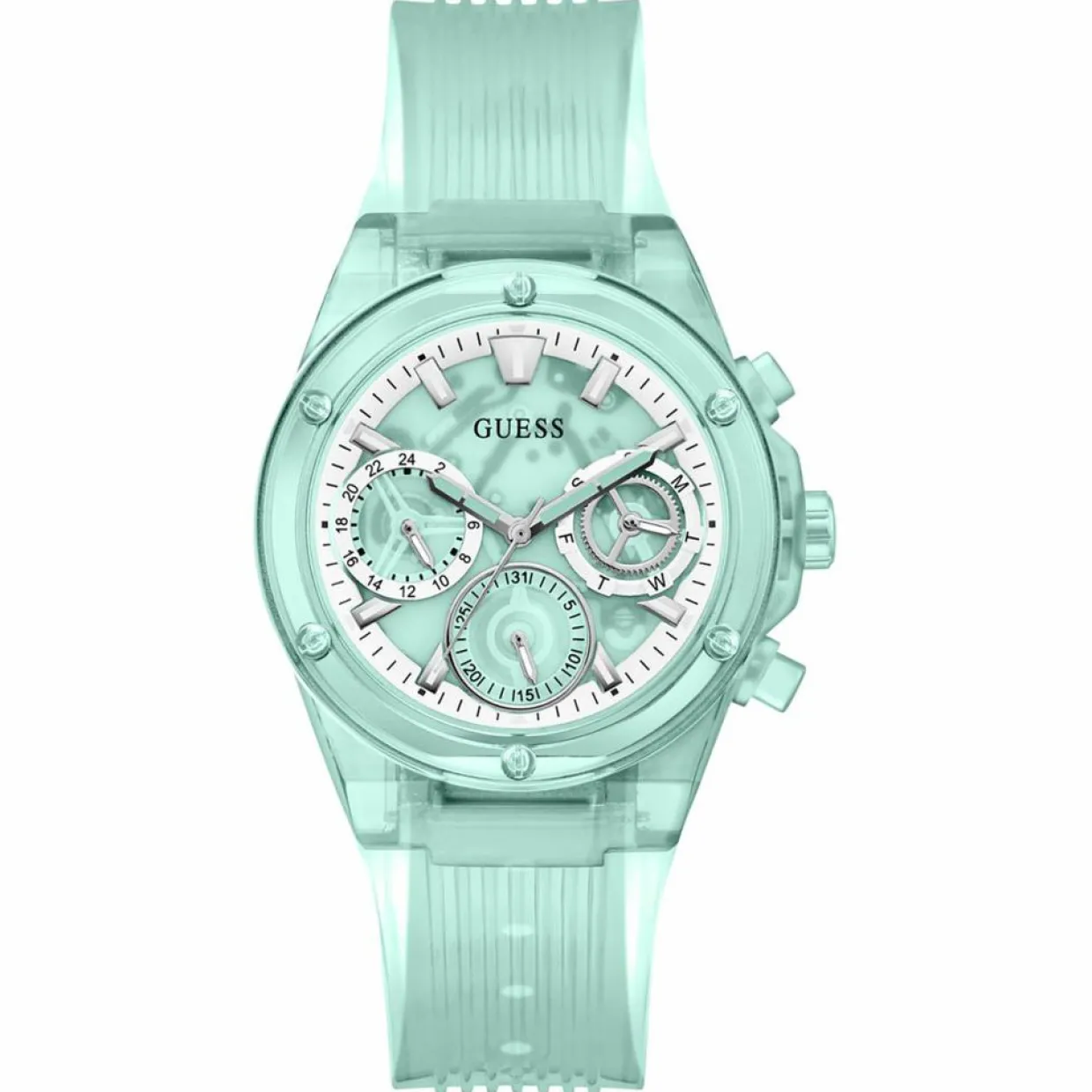 Montre Femme Athena en Silicone verte-Guess Clearance