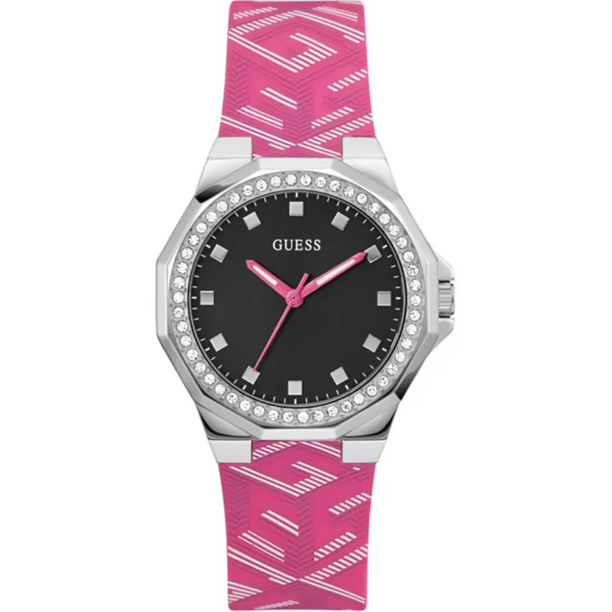 Montre Femme Avril en Silicone rose-Guess