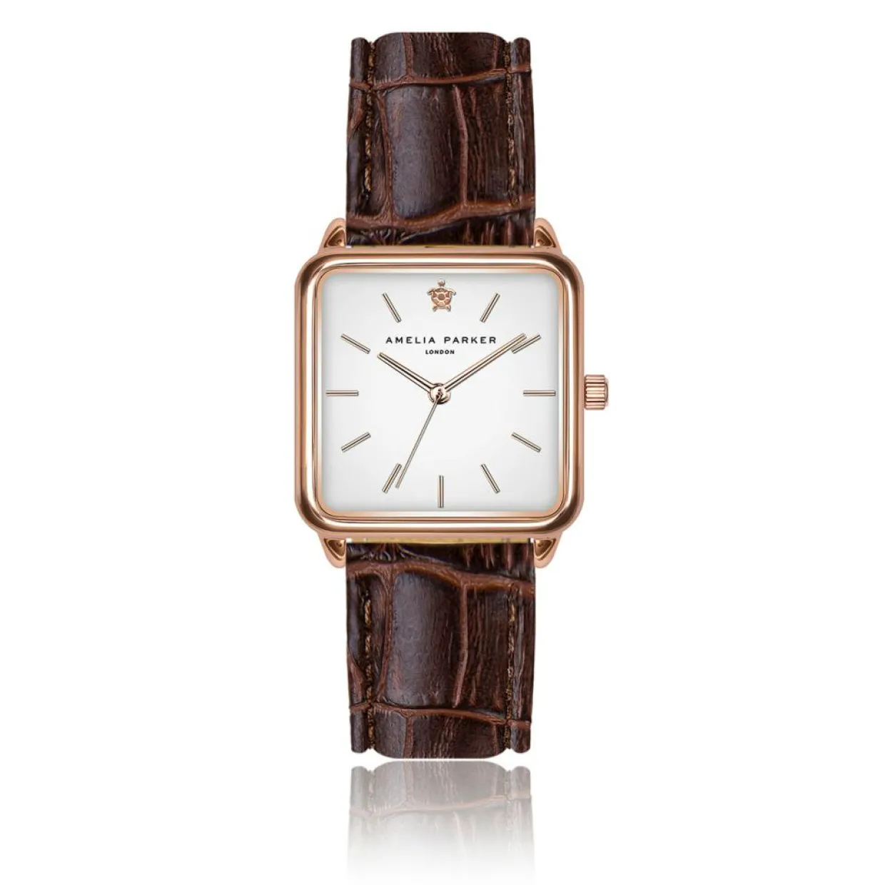 Montre Femme Bay en Cuir marron-Amelia Parker Hot