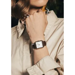 Montre Femme Bay en Cuir marron-Amelia Parker Hot