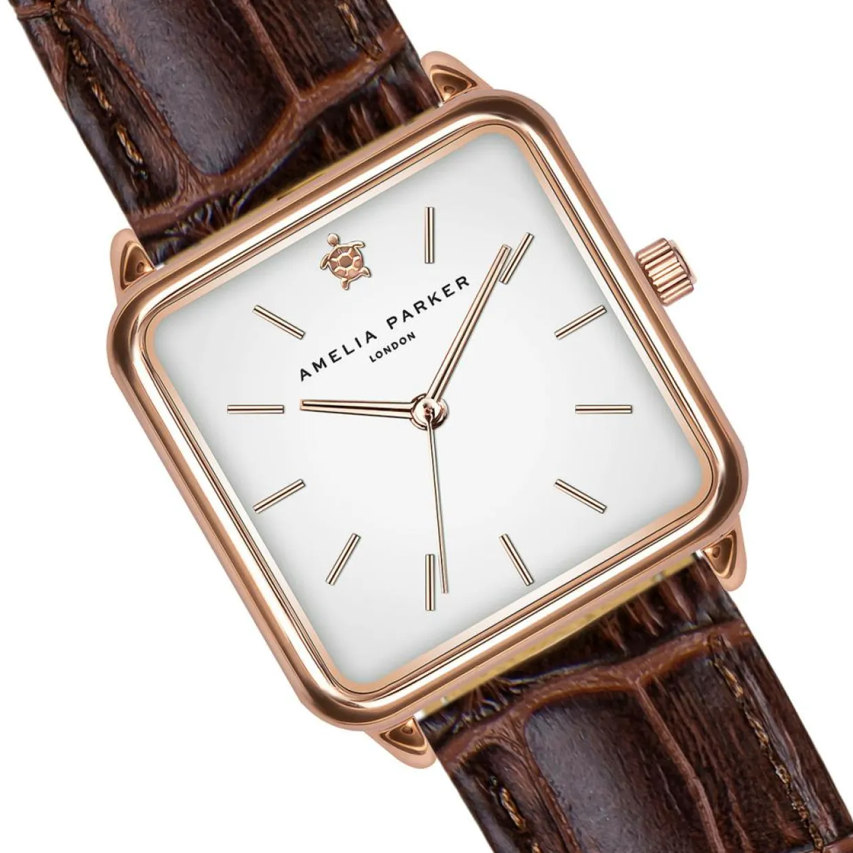 Montre Femme Bay en Cuir marron-Amelia Parker Hot