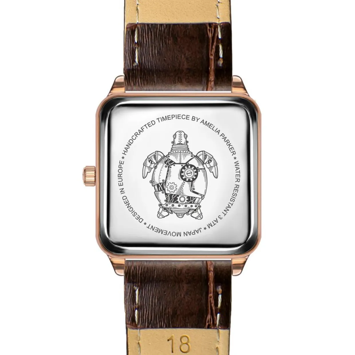 Montre Femme Bay en Cuir marron-Amelia Parker Hot