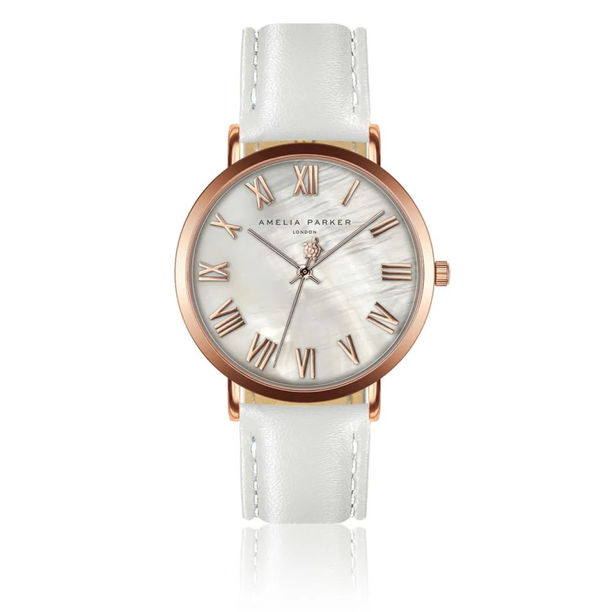 Montre Femme Classique en Cuir blanche-Amelia Parker Discount