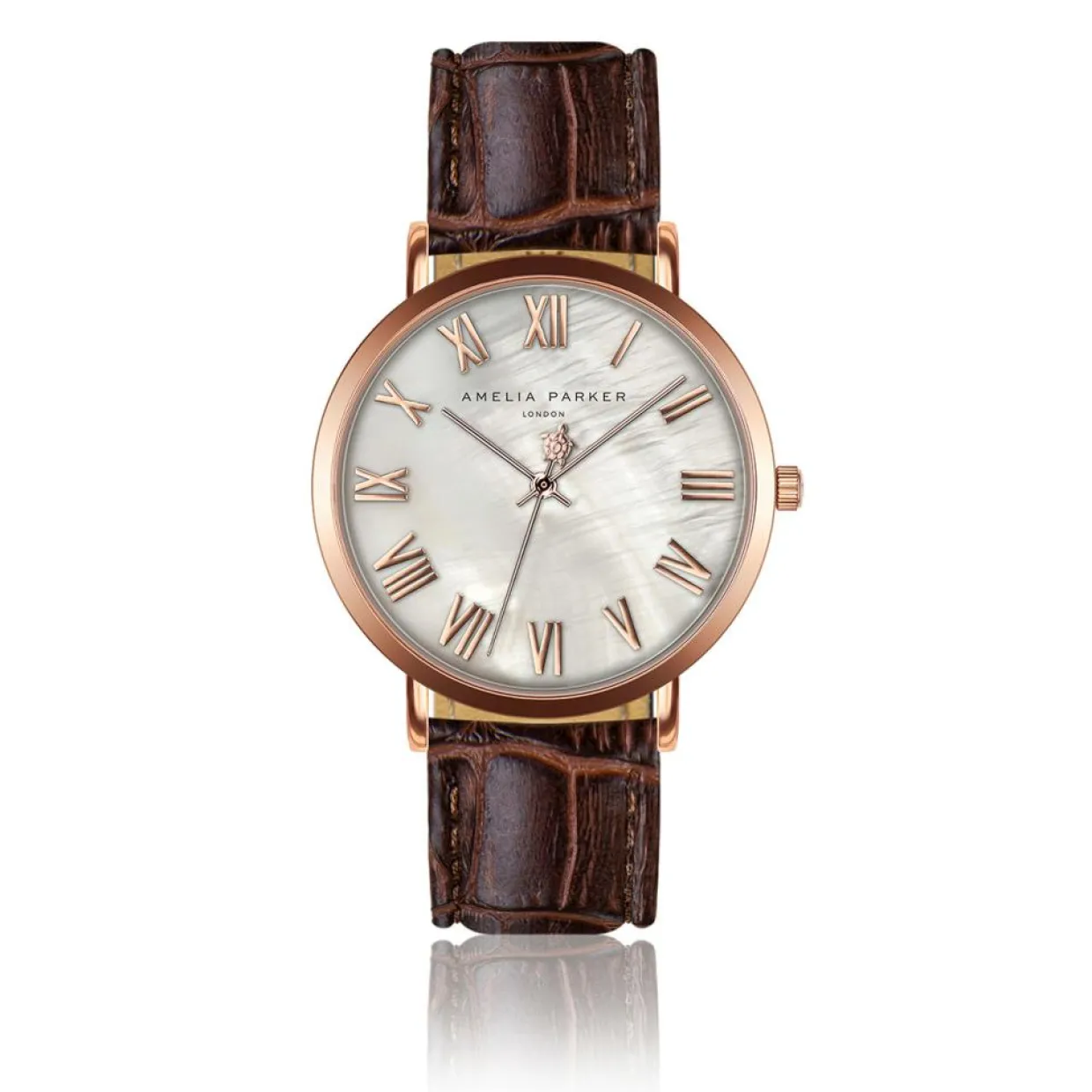 Montre Femme Classique en Cuir marron-Amelia Parker Hot