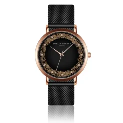 Montre Femme Coral en Acier noire-Amelia Parker