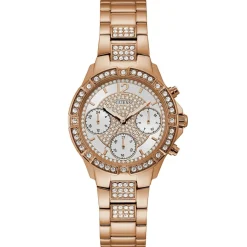 Femme Guess Montres^Montre Femme en Acier & Cristaux Roxy rose doré