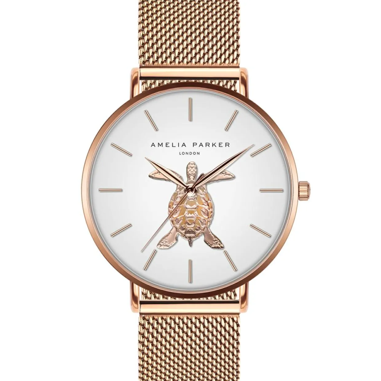 Femme Amelia Parker Montres^Montre Femme en Acier Rose Turtle rose doré