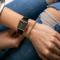 Montre Femme en Cuir Night Plaza noire-Amelia Parker Online