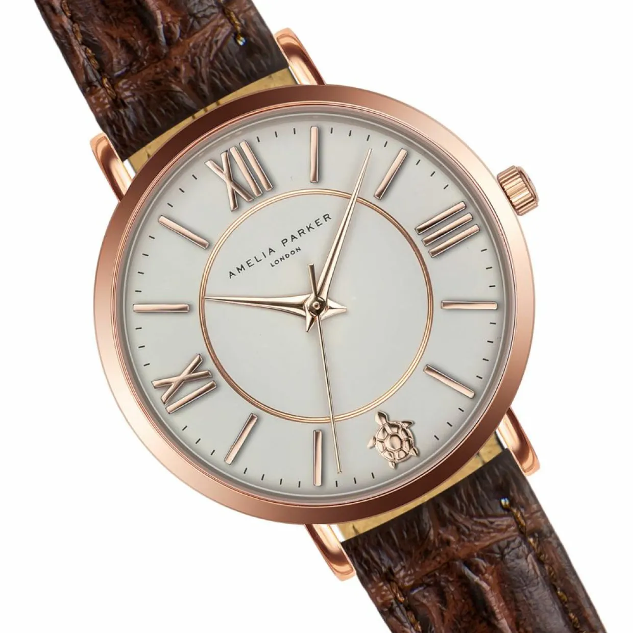 Montre Femme en Cuir Petite Classique marron-Amelia Parker Discount