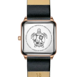 Montre Femme Gold Plaza en Cuir noire-Amelia Parker Clearance