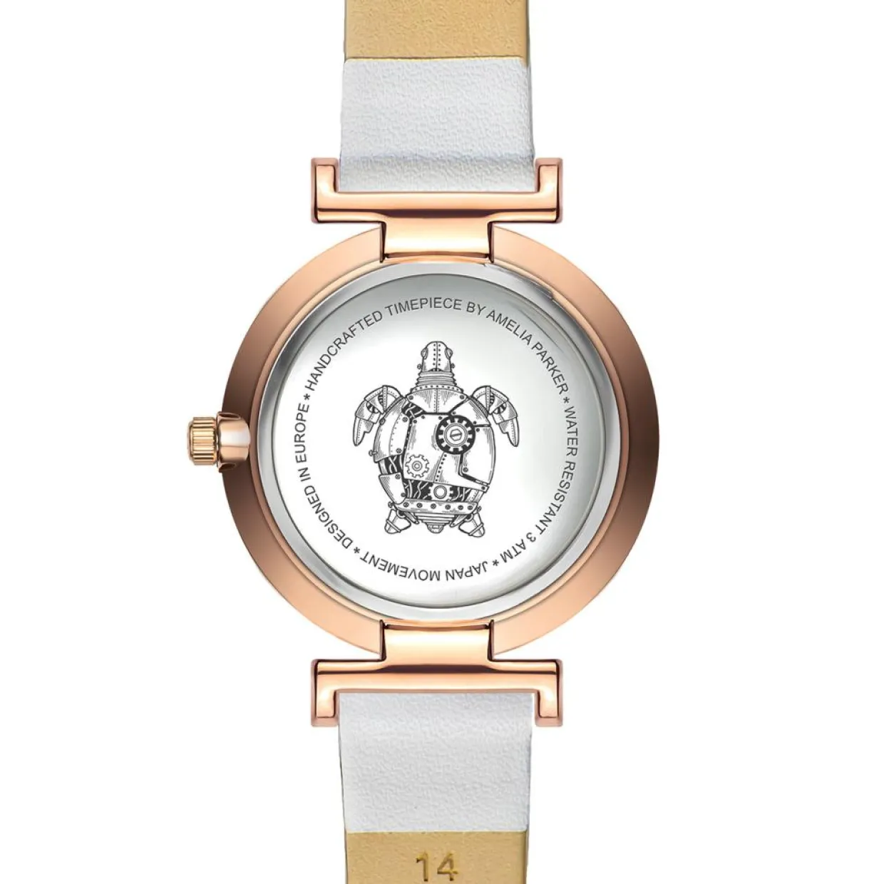 Montre Femme Gold Shore en Cuir blanche-Amelia Parker Discount
