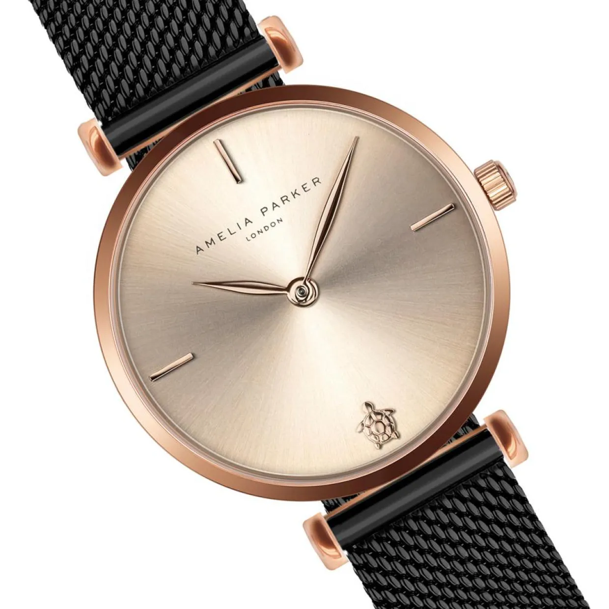 Femme Amelia Parker Montres^Montre Femme Gold Shore en Acier noire