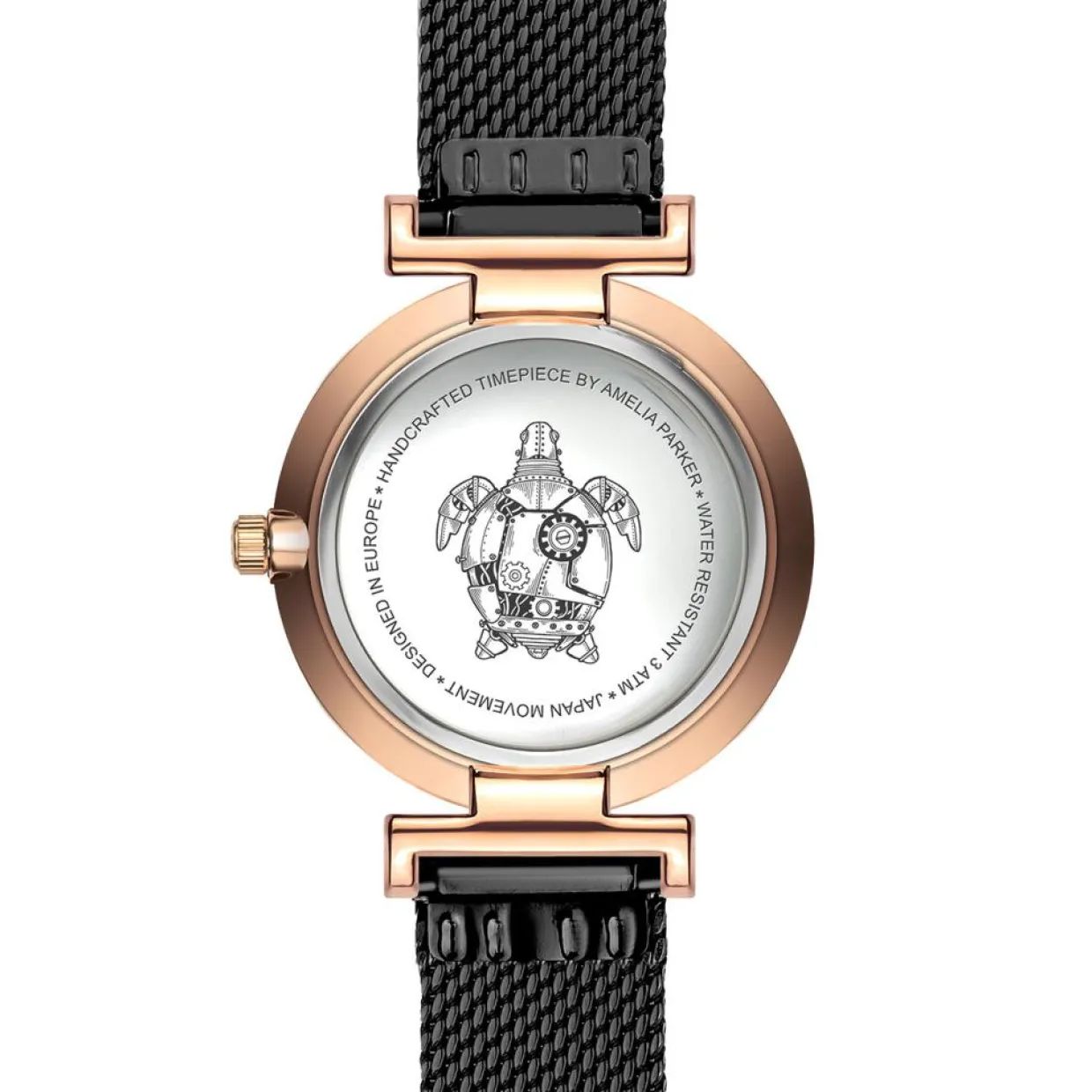 Femme Amelia Parker Montres^Montre Femme Gold Shore en Acier noire