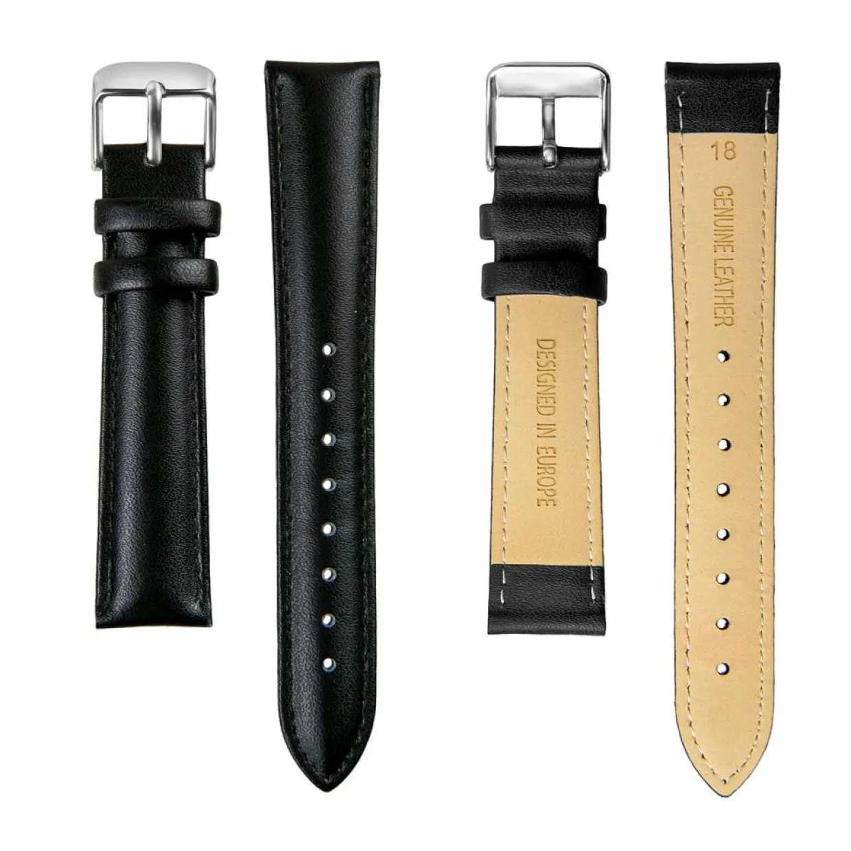 Femme Amelia Parker Montres^Montre Femme Grand Blanc en Cuir noire