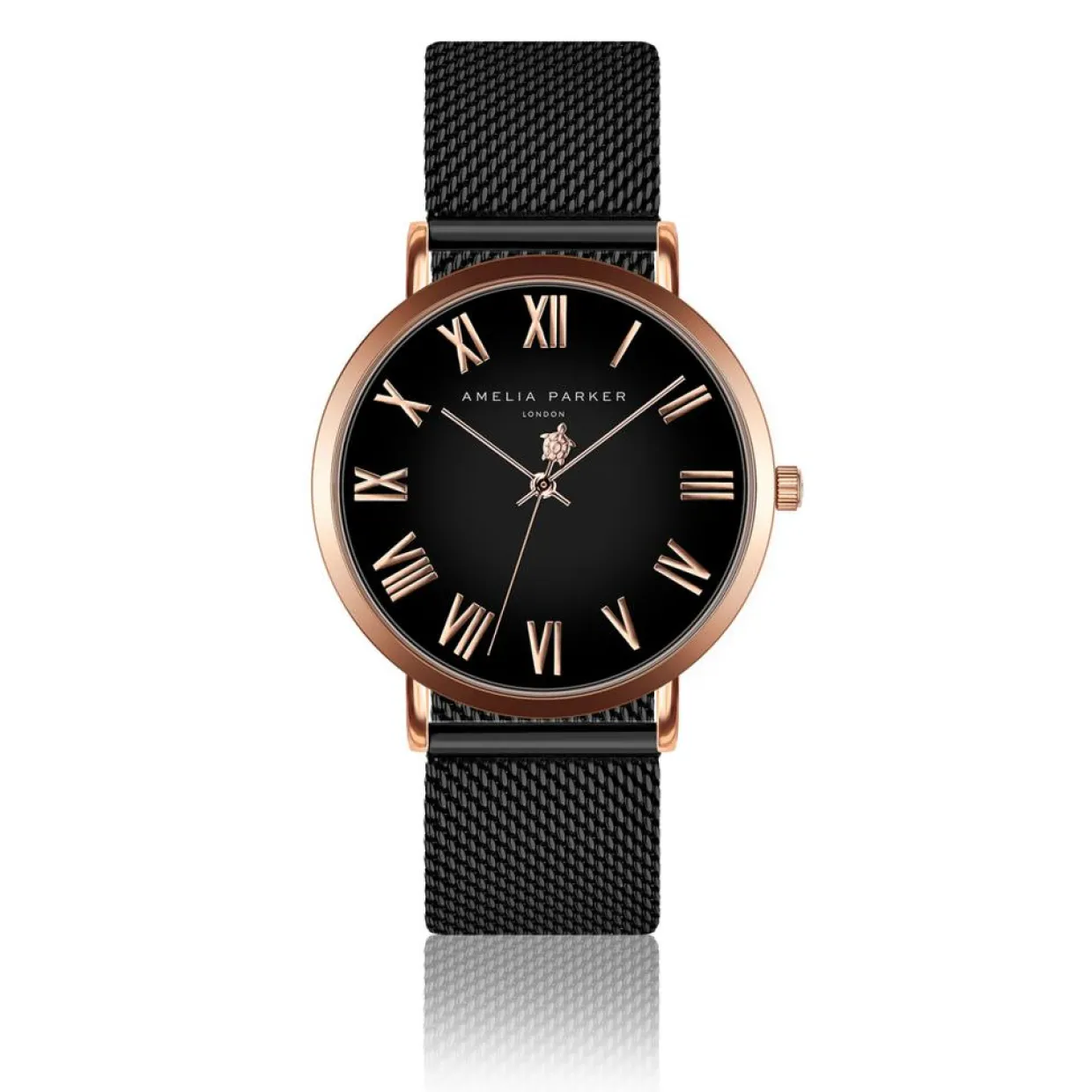 Montre Femme Grand Noir en Acier noire-Amelia Parker Sale