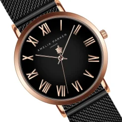 Montre Femme Grand Noir en Acier noire-Amelia Parker Sale