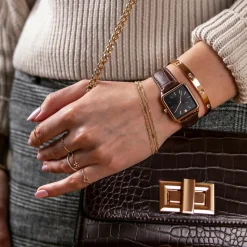 Femme Amelia Parker Montres^Montre Femme Night Plaza en Cuir marron