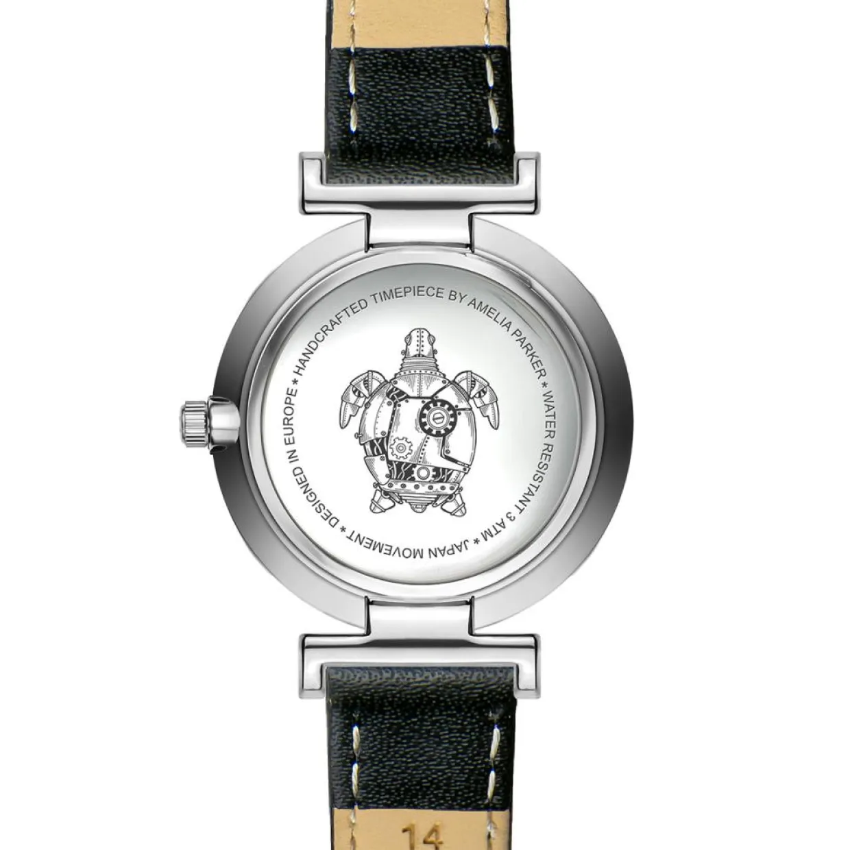 Montre Femme Night Shore en Cuir noire-Amelia Parker Clearance