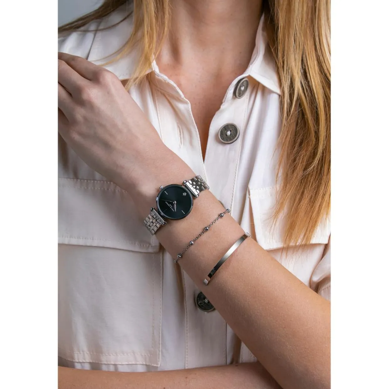 Montre Femme Night Shore en Acier argentée-Amelia Parker Discount