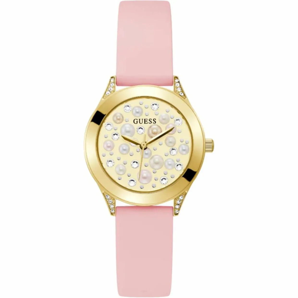 Montre Femme Pearl en Silicone rose-Guess New