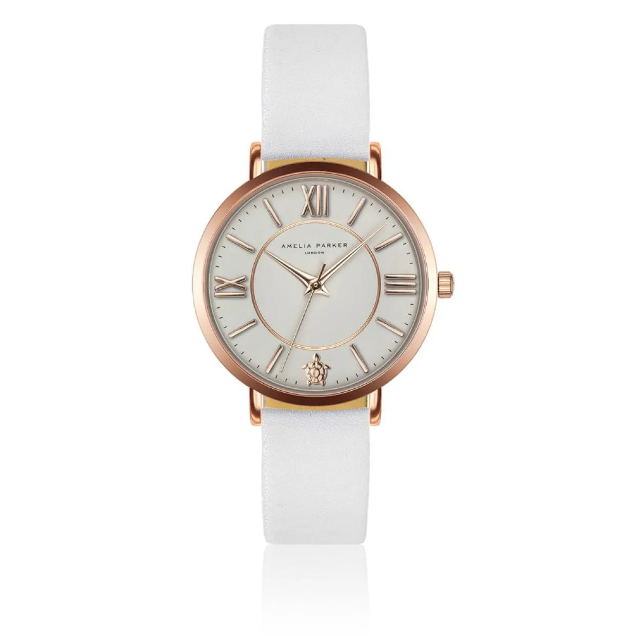 Montre Femme Petite Classique en Cuir blanche-Amelia Parker New