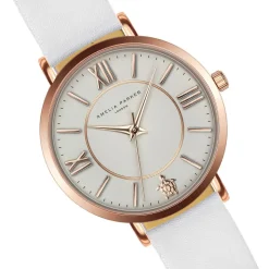 Montre Femme Petite Classique en Cuir blanche-Amelia Parker New