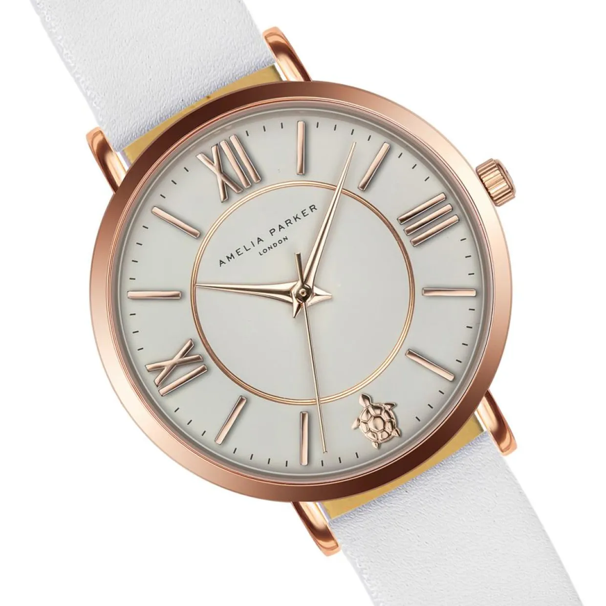 Montre Femme Petite Classique en Cuir blanche-Amelia Parker New