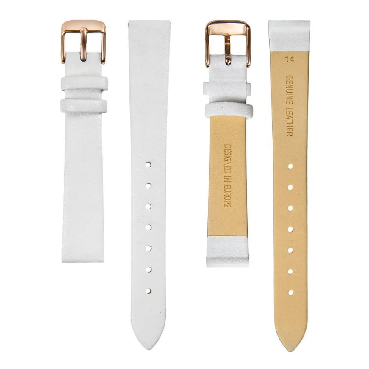 Montre Femme Petite Classique en Cuir blanche-Amelia Parker New