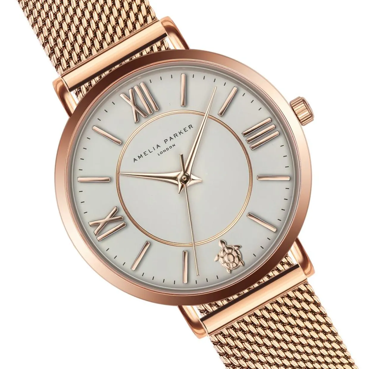 Montre Femme Petite Classique en Acier rose doré-Amelia Parker Sale
