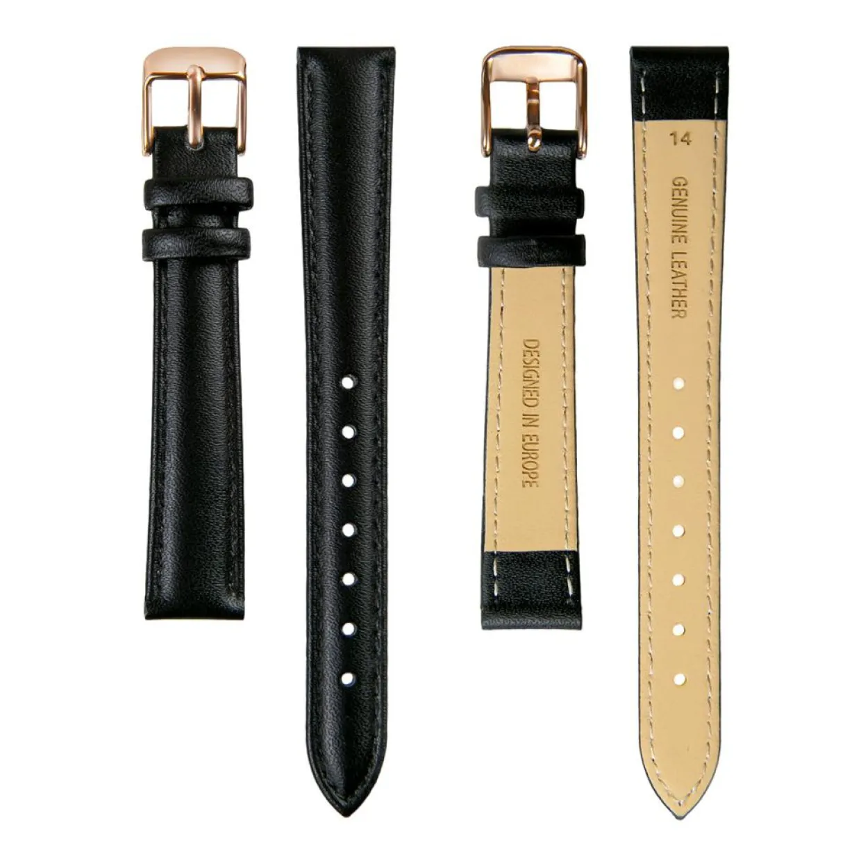 Montre Femme Petite Classique en Cuir noire-Amelia Parker New