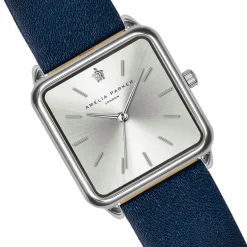 Montre Femme Plaza en Cuir bleu foncé-Amelia Parker New