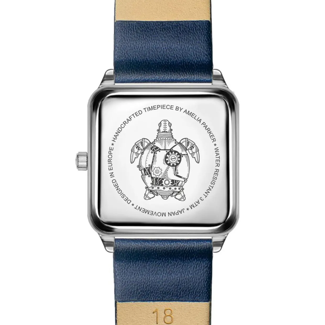 Montre Femme Plaza en Cuir bleu foncé-Amelia Parker New