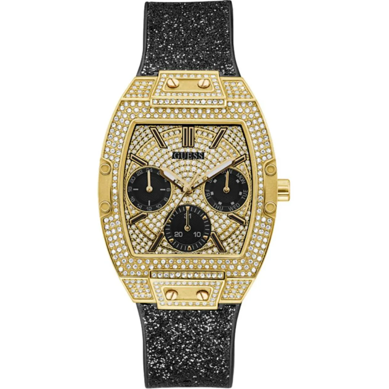 Montre Femme Raven en Cuir noire-Guess Outlet