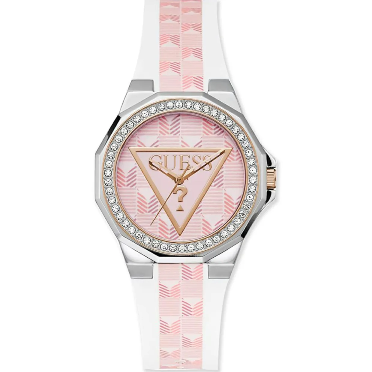 Montre Femme Resort en Cuir blanc/rose-Guess New
