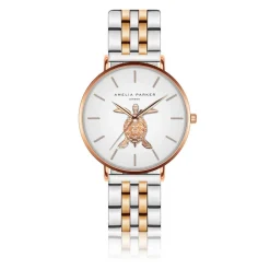 Montre Femme Rose Turtle en Acier rose doré/argenté-Amelia Parker Outlet