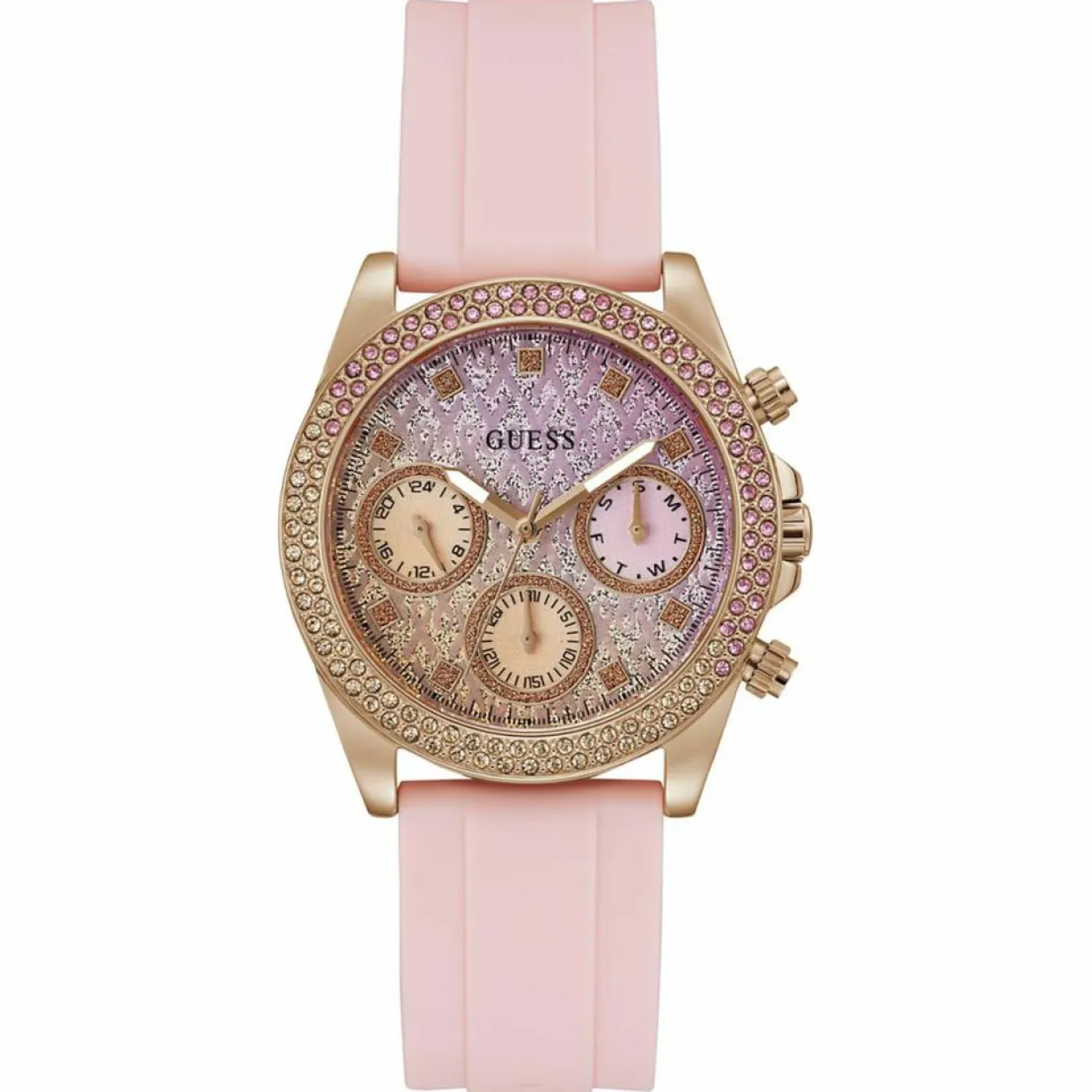 Montre Femme Sparkling en Silicone rose-Guess