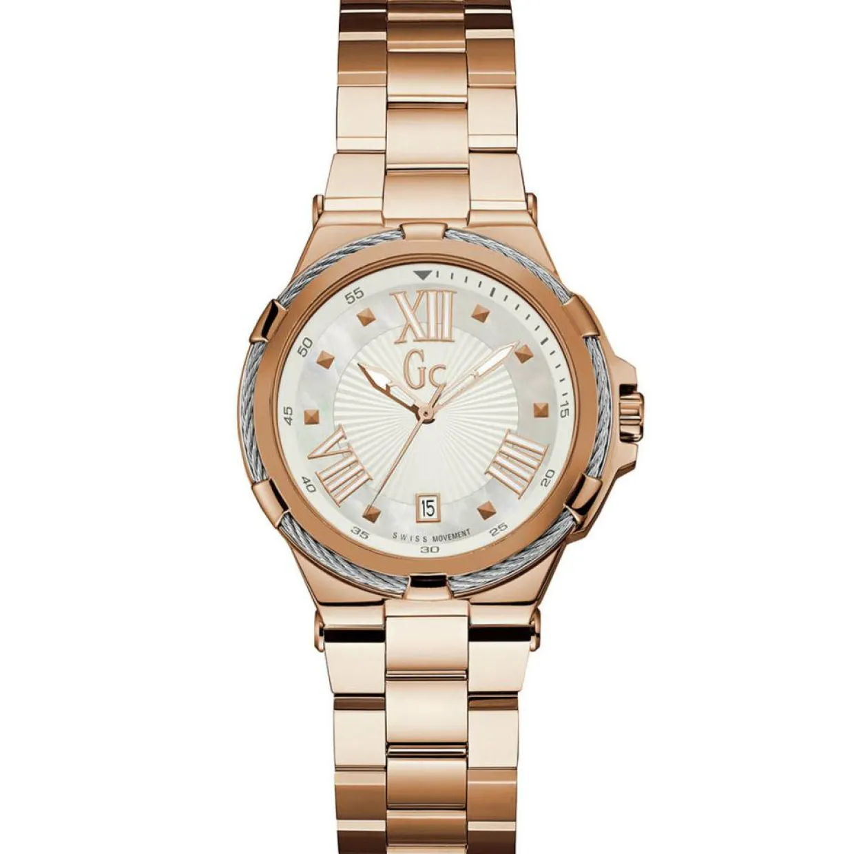Femme Guess Collection Montres^Montre Femme Structura Cable en Acier inoxydable rose doré