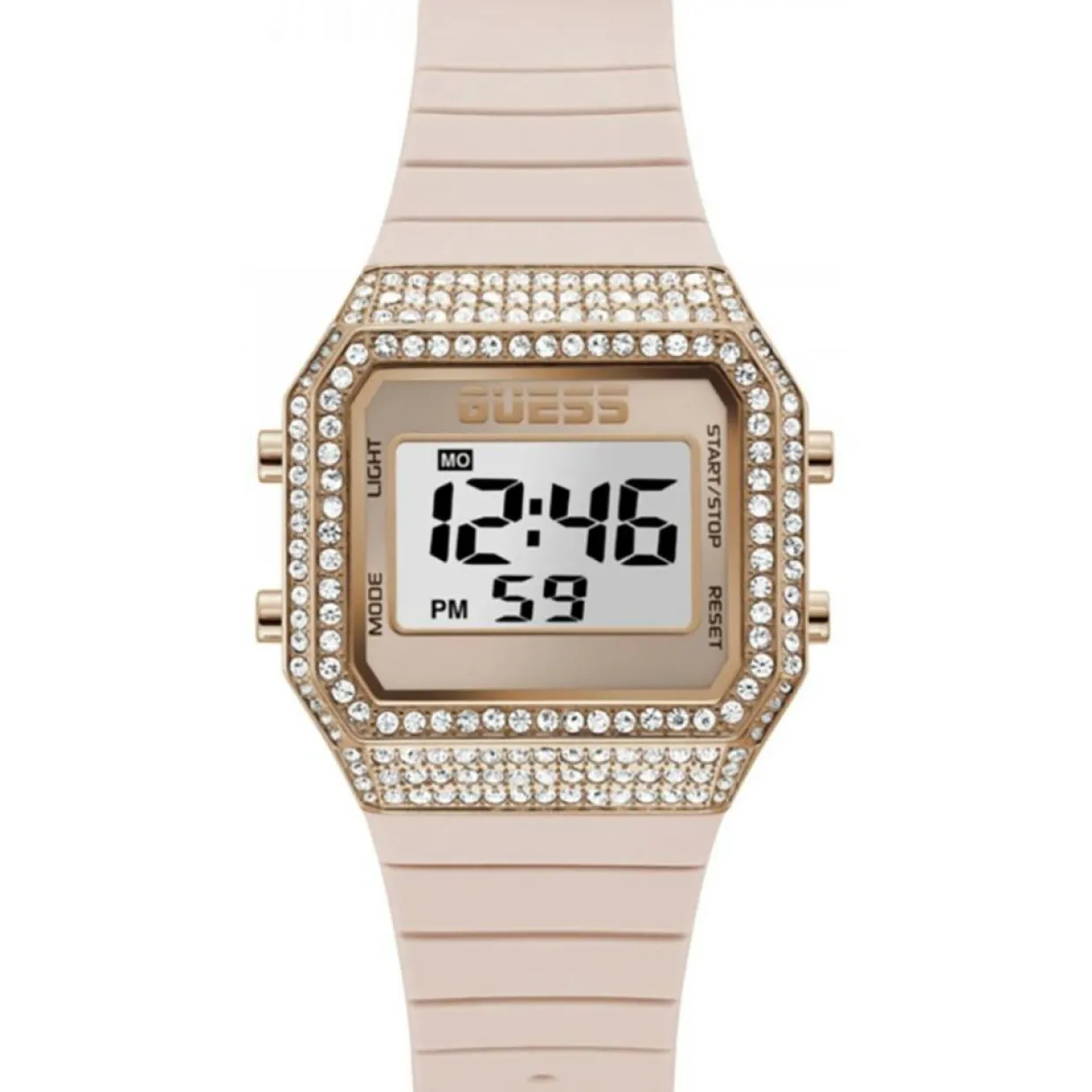 Montre Femme Zoom en Silicone rose-Guess Best