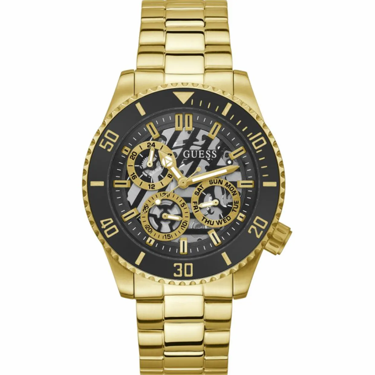 Homme Guess Montres^Montre Homme Axle en Acier dorée