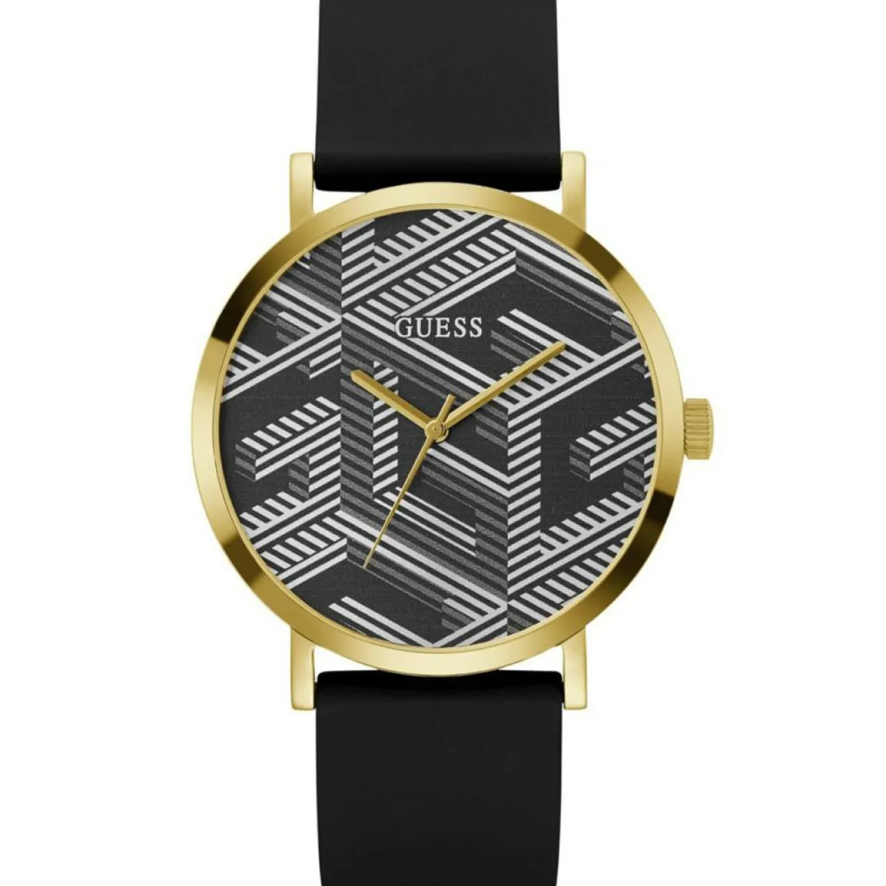 Montre Homme Bossed en Silicone noire-Guess Outlet
