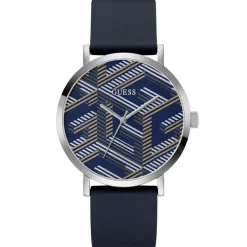 Montre Homme Bossed en Silicone bleue-Guess Sale