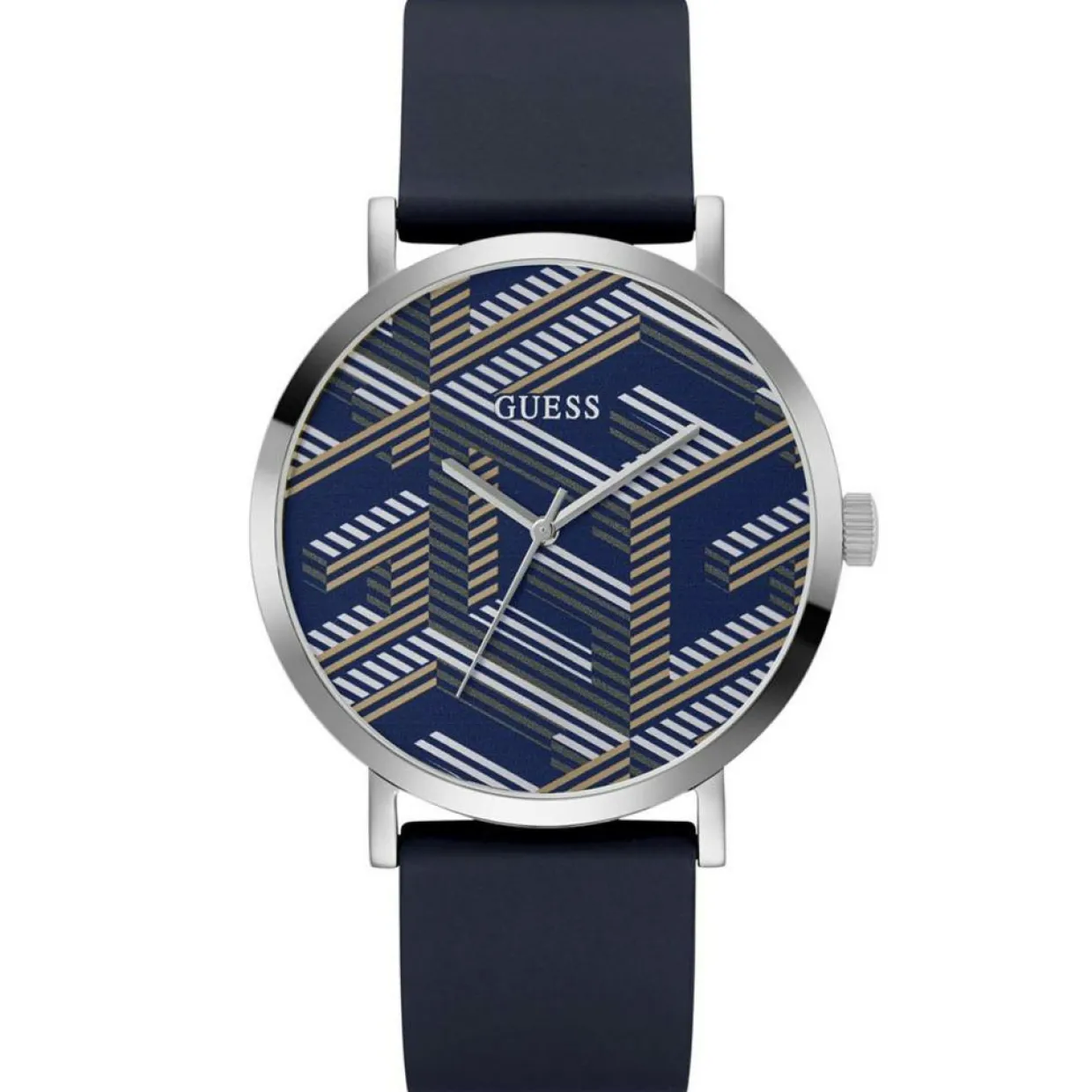 Montre Homme Bossed en Silicone bleue-Guess Sale