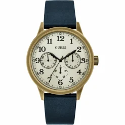 Montre Homme Boulder en Cuir bleue-Guess Sale