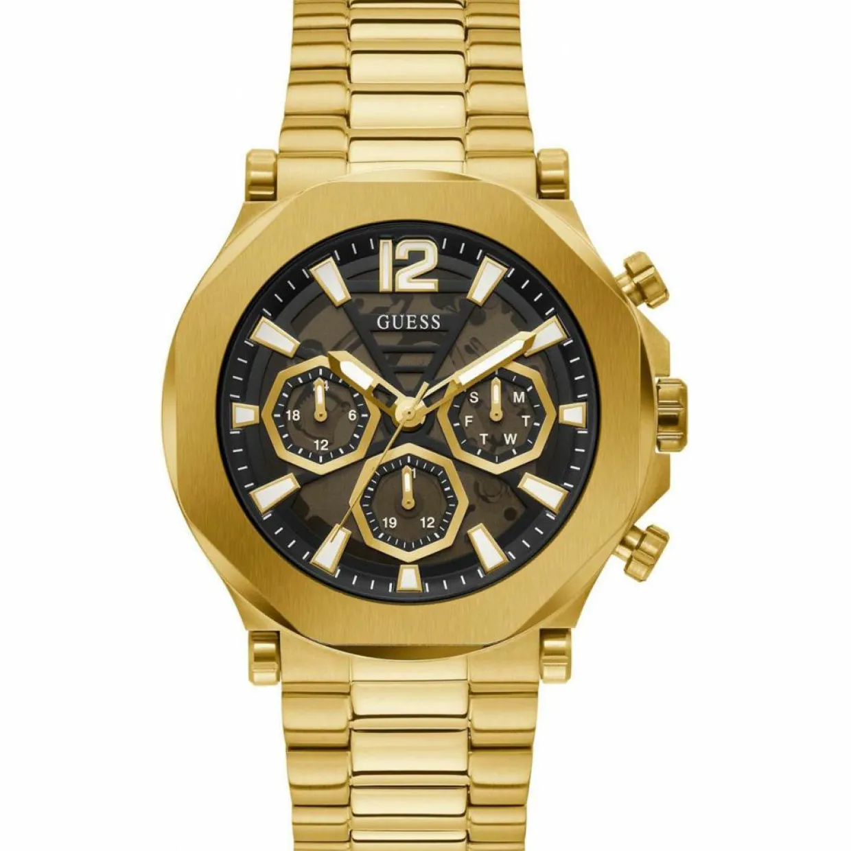 Homme Guess Montres^Montre Homme Edge en Acier dorée