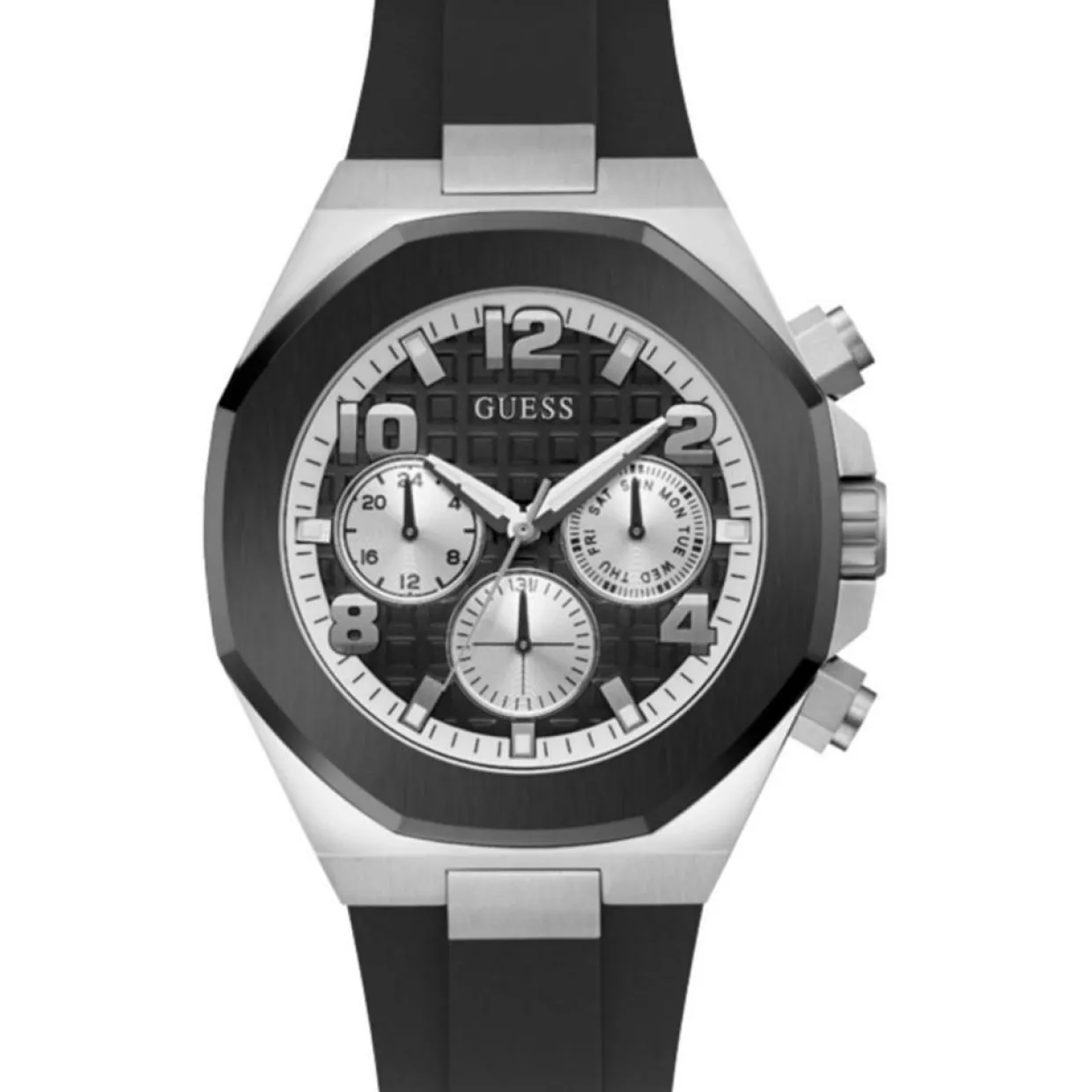 Homme Guess Montres^Montre Homme Empire en Silicone noire