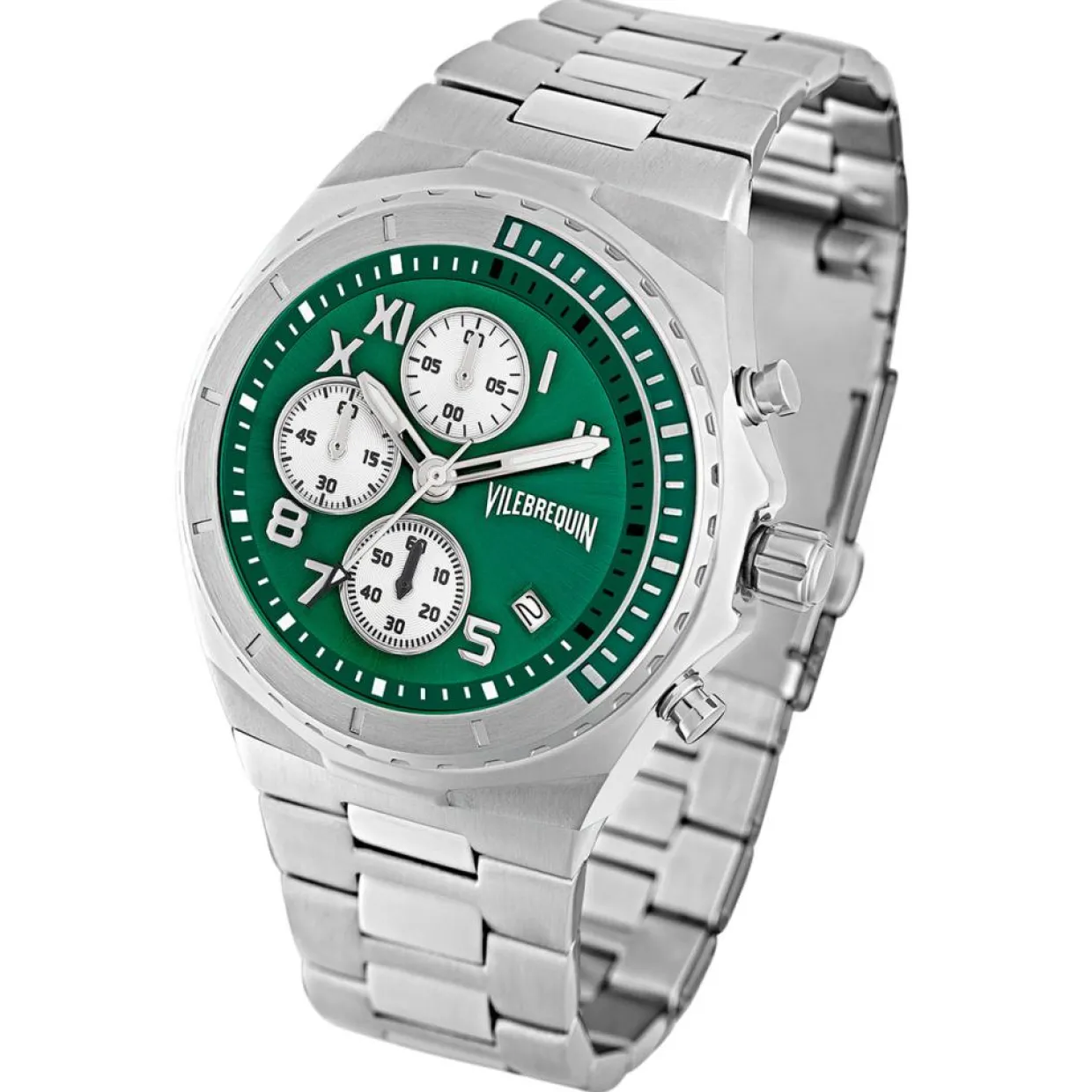 Homme Vilebrequin Montres^Montre Homme en Acier Chronographe argentée
